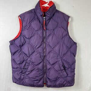 Vintage Eddie‎ Bauer Nylon Down Puffer Vest Womens L Quilted Outdoors Purple 90s